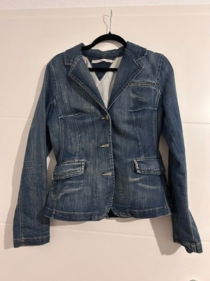 Tommy Hilfiger Denim Blazer Jeansjacke Vintage Y2K Gr 38 Wie Neu
