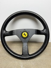 Ferrari F40 Style Steering Wheel Black Leather Momo Horn Button 6 Bolt 70mm Ferrari F40 Style Steering Wheel Black Leather Momo Horn Button 6 Bolt 70mm