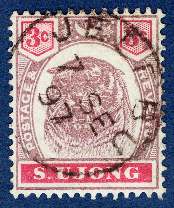 [mag749] MALAYSIA SUNGEI 1895 SG#55 used with nice cancel "JELEBU 7 SEP 97"