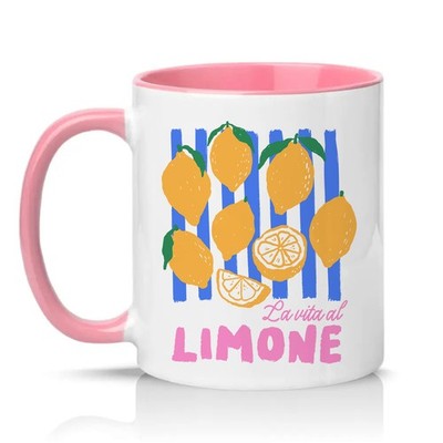 La Vita Al Limone Unisex 11 Unzen Keramiktasse Mediterran Sommer Geschirr Geschenk