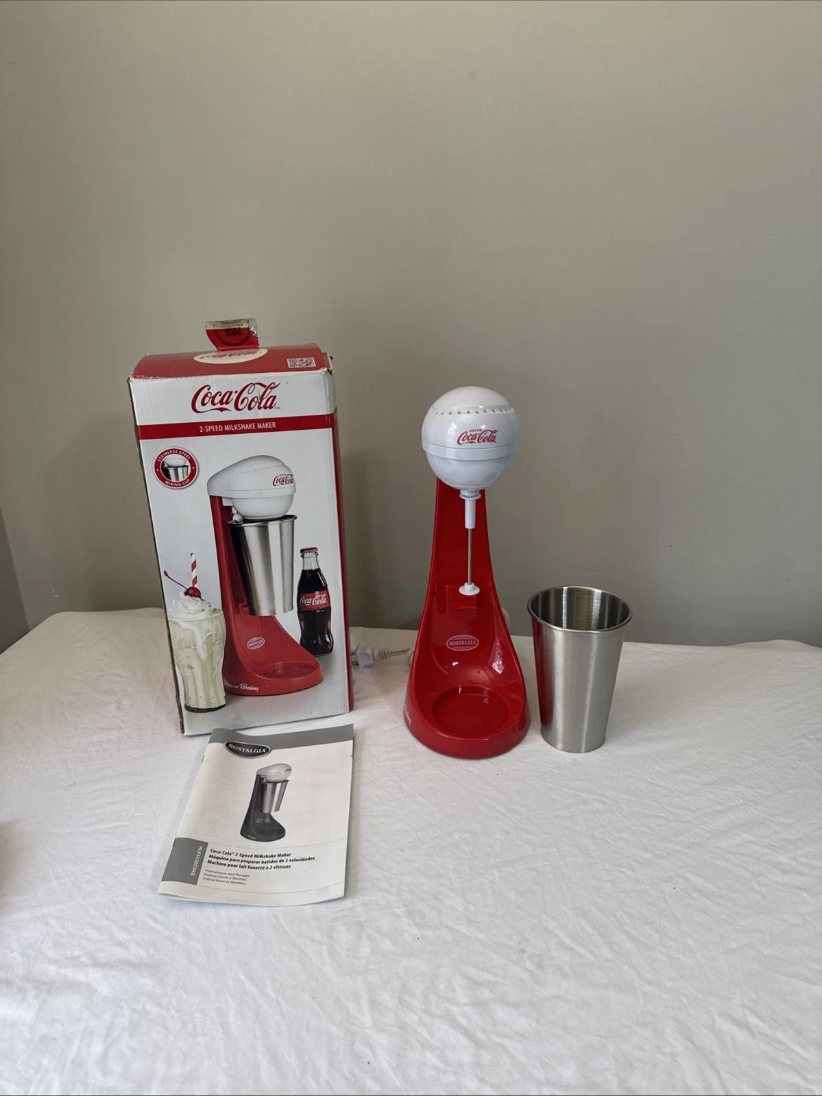Coca-Cola Retro Milk Shake Machine Maker Ice Cream Mixer Smoothie Drink Blender