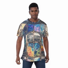 Distressed Grunge Psychedelic Tee Rave 3D T-shirt Festival Futuristic Shirt Gift