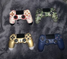 3 Sony PlayStation 4 Wireless Controllers And 1 Scuf Gaming Controller