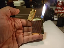 23KT GOLD PLATED WELLINGTON FLINT PIPE CIGAR CIGARETTE LIGHTER NEW BIRTHDAY GIFT