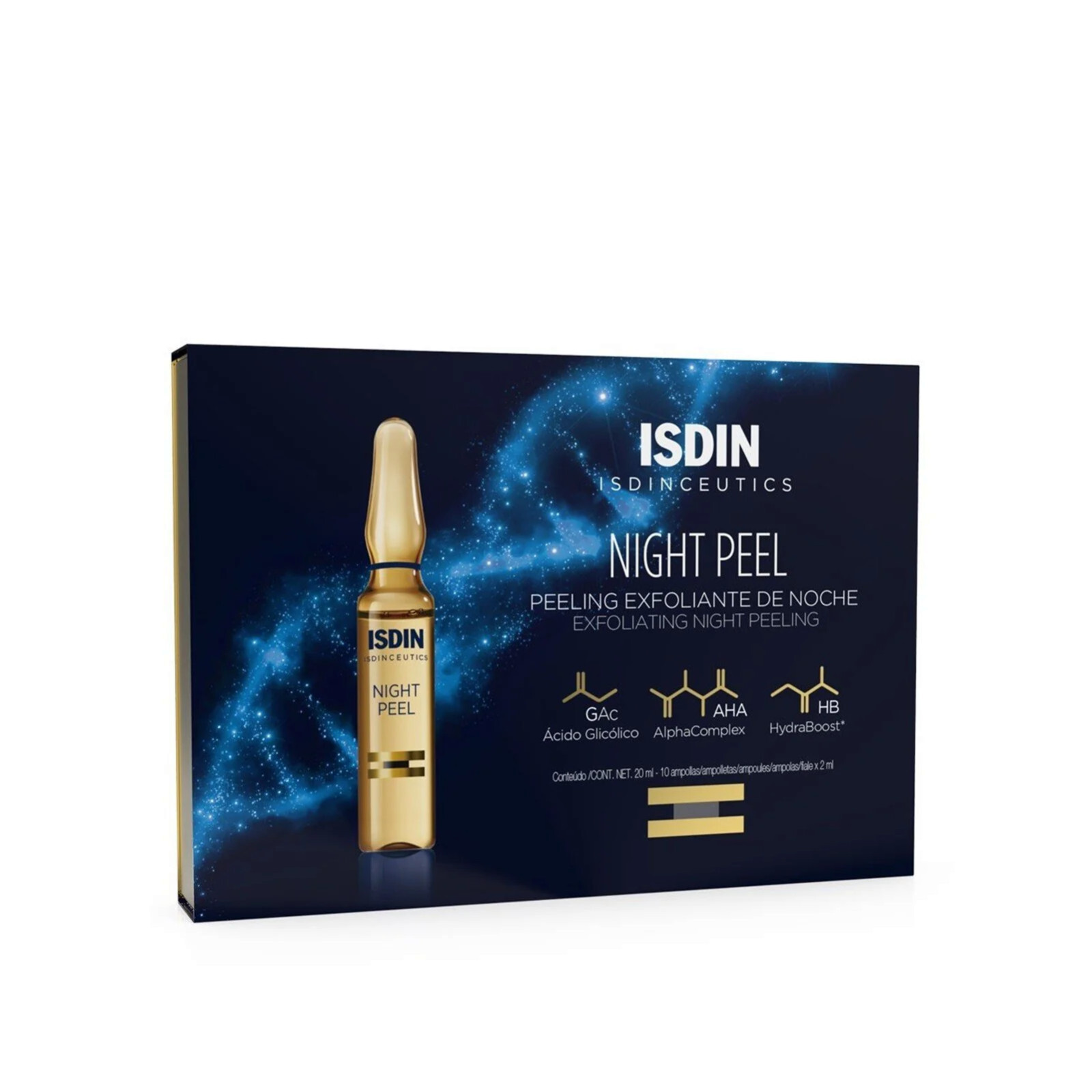 ISDIN ISDINCEUTICS NIGHT PEEL 2ml 10 AMPOULES New