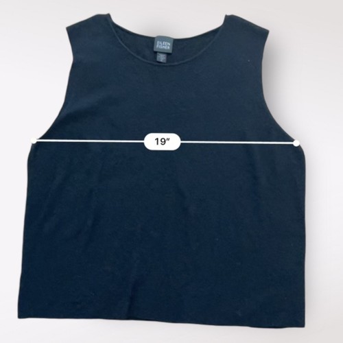 Eileen Fisher Black Wool Crepe Knit Tank Top Size XL - Picture 6 of 9