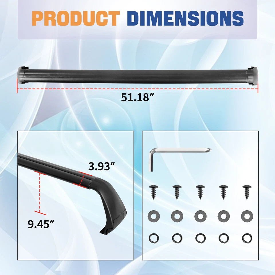 Roof  Rack Cross Bar For Jeep Wrangler JL JK 2007-2024/Gladiator JT 2020-2024 Foto 2 de 4