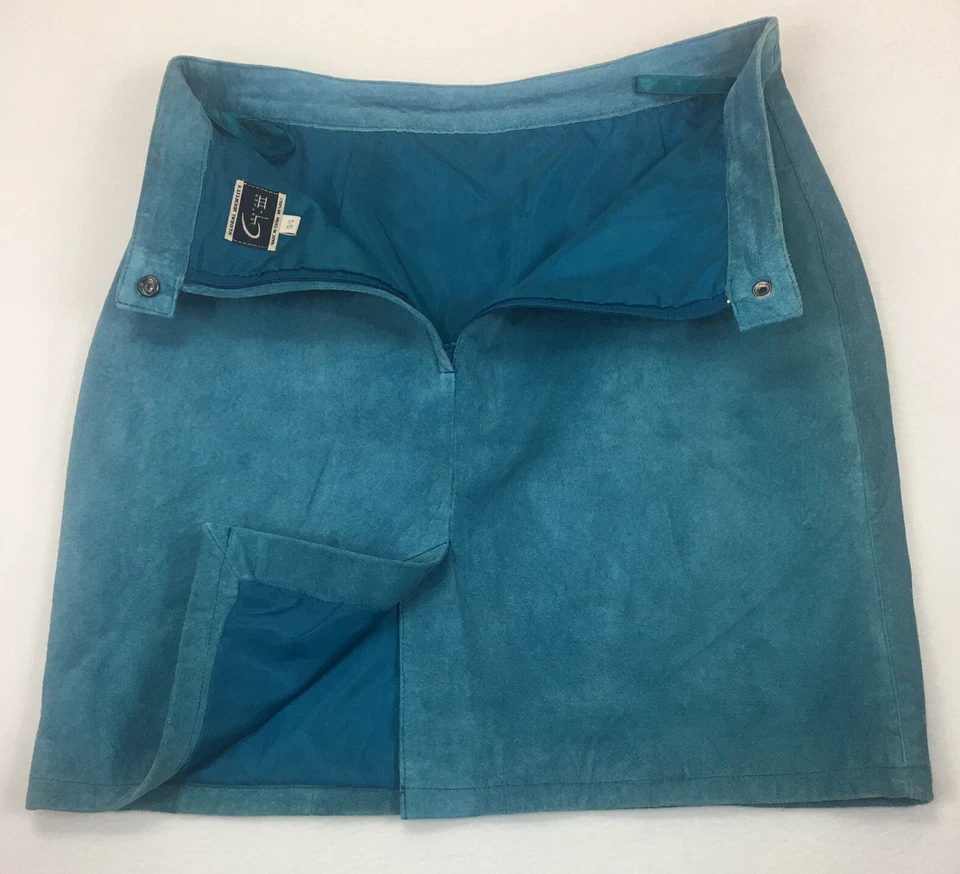 2 faldas forradas de cuero de colección Global Identity rojas y azul aguamarina para mujer talla 13/14 Foto 4 de 4