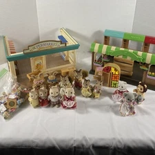 Huge Calico Critters Lot, Supermarket, Farmer’s Market, Characters, Accessories