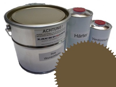 1,5 Liter Set 2K Bodenfarbe Fussboden RAL 7008 Vinyl-Epoxid-Lack Lackpoint Glan