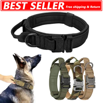 Correa + Collar Heavy Duty K9 Entrenamiento táctico Mascota Perro Hebilla de met