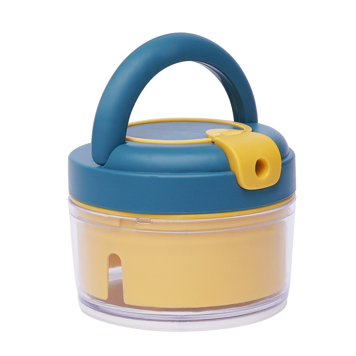 3.54*3.54*2.75in Yellow& Blue Manual Food Chopper For Veggies