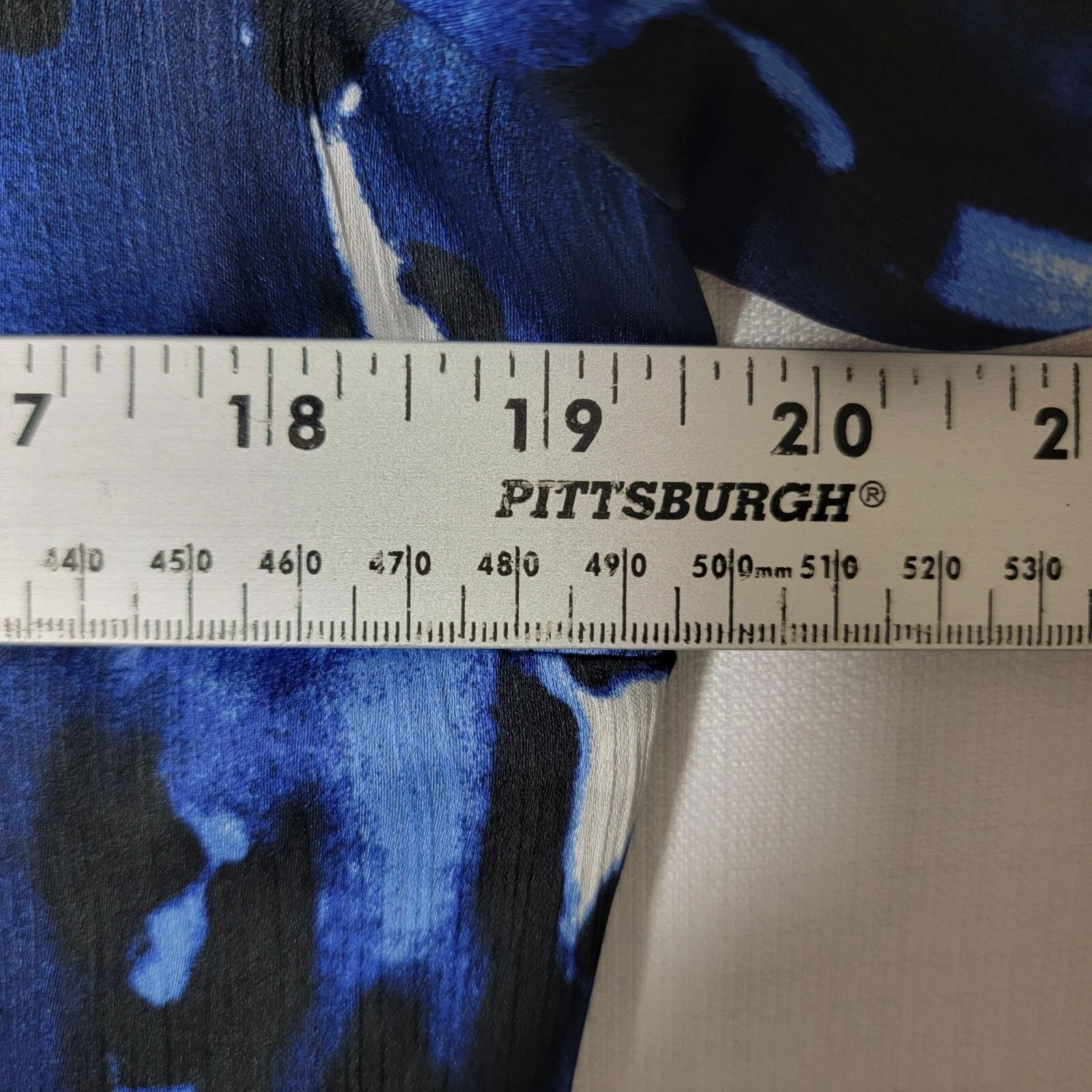 Top donna ALYX pull over taglia M maniche lunghe campana intarsiato pizzo blu nero bianco