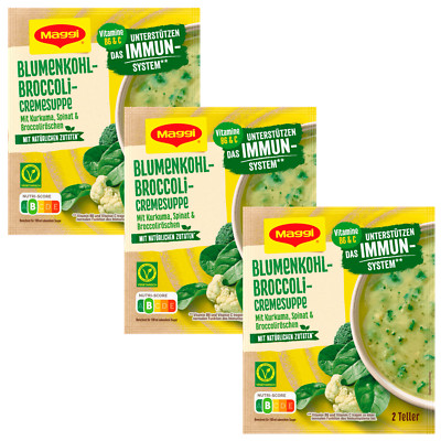 Maggi instant soup Broccoli & Cauliflower with Vit B6 & C -3 pack- FREE SHIP