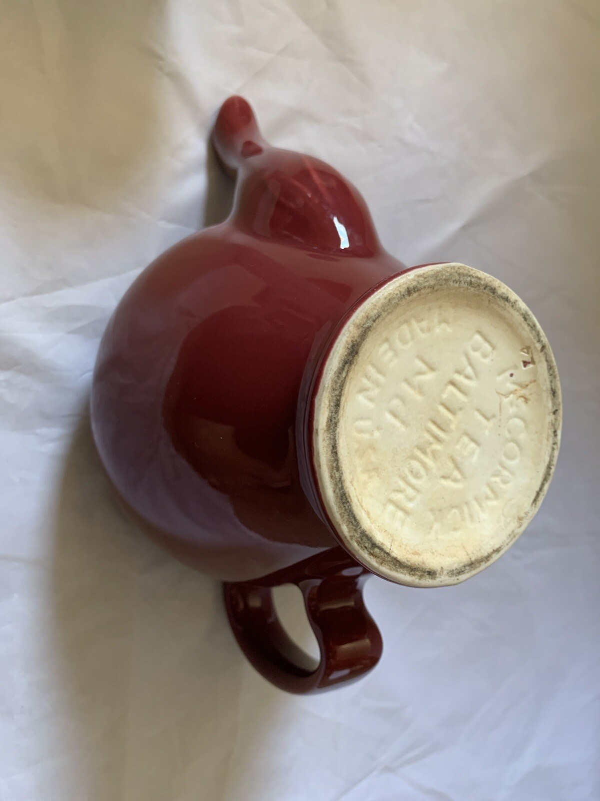 Vintage Hall McCormick Tea Company Cranberry Maroon Teapot infuser