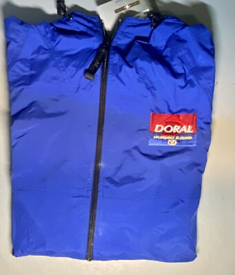 Vintage Doral ￼Cigarettes North End Techno Lite Mens Hoodie Windbreaker Jacket L