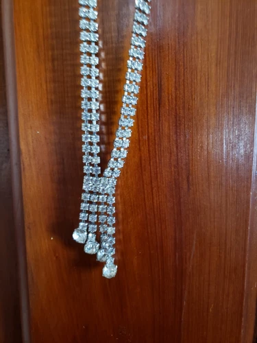 Vintage Celebrity Ny Rhinestone Necklace Silvertone Costume Designer Jewelry