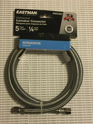 EASTMAN Stainless Steel Ice Maker Connector - 5-ft Length 1/4