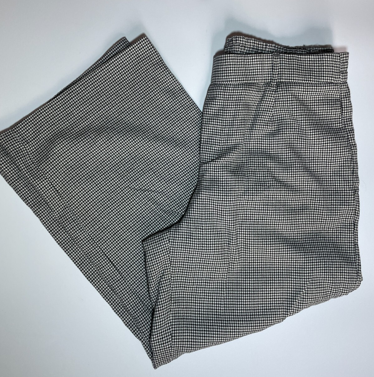 Zara Trafaluc Trousers Womens Size Medium Black White Houndstooth Capri Cropped 