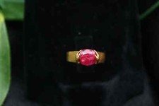 Gold Plated 925 Silver ring ruby gemstone Engagement gift ring