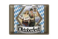 Blechschild Spruch 40X30 Cm Oktoberfest Lager Bier Bayern Deko Schild