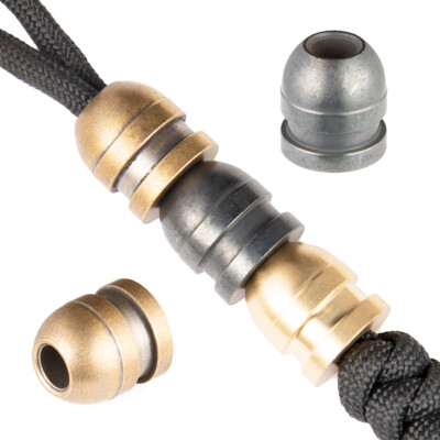 2pcs Brass Bullet Paracord Lanyard Bead Knife Beads 6mm Hole