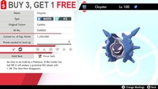   Shiny Cloyster  Pokemon Sword and Shield Perfect IV  Fast Delivery  