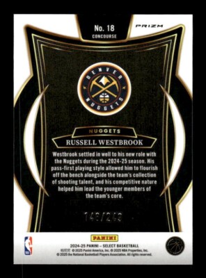 RUSSELL WESTBROOK 2024-25 PANINI SELECT BASKETBALL #18 CONCOURSE
