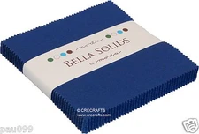 Bella Solids Blue Moda Charm Pack 42 5 inch 100% Cotton Precut Quilt Squares