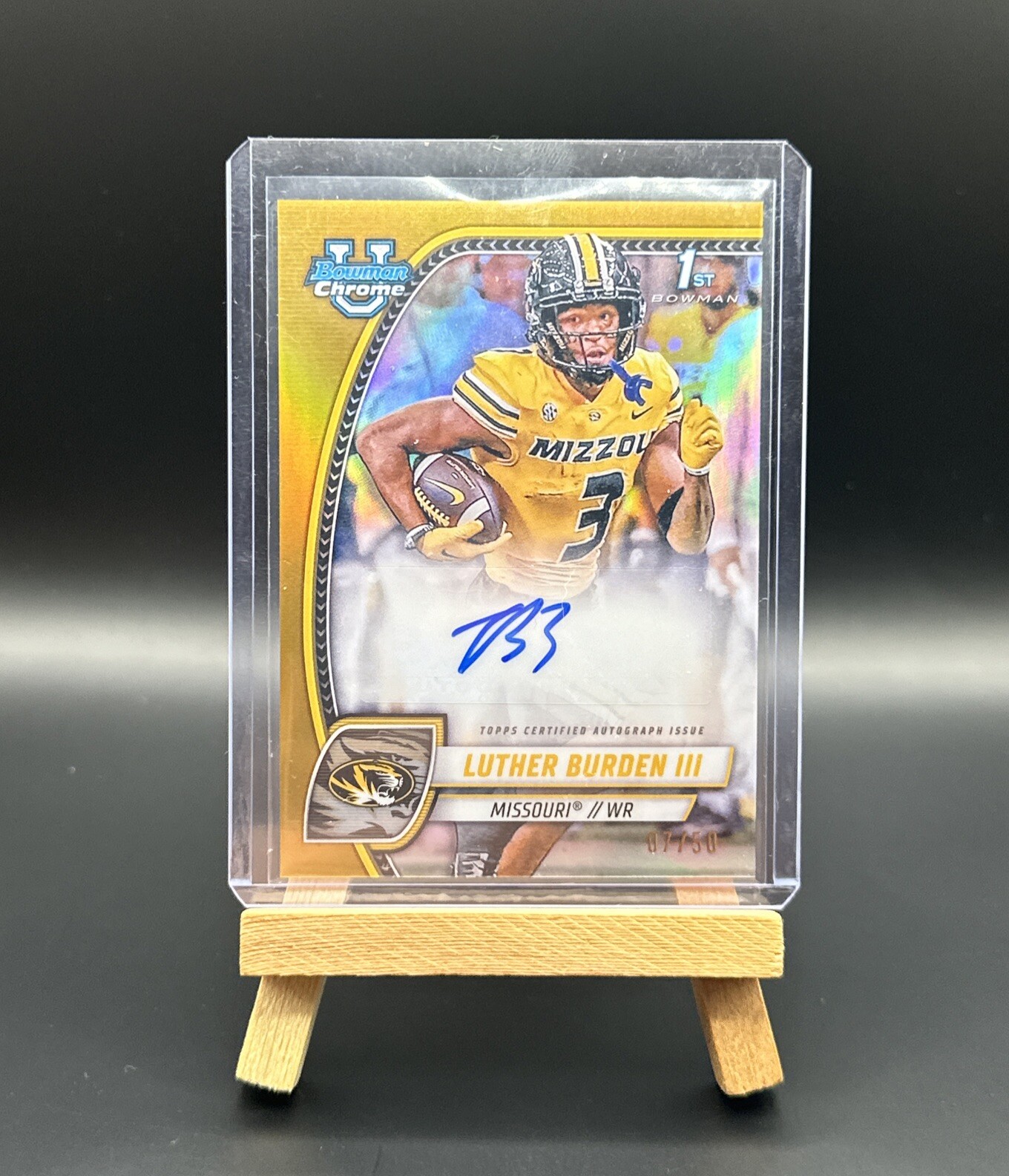 Luther Burden III 2024 Bowman Chrome U - 1st Gold Auto Refractor #7/50 - BEARS