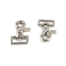 2 Pack Heavy Duty 1" or 3/4" Nickel Plated Scissor Swivel Trigger Snaps