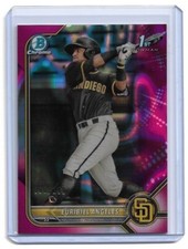 #/199  Euribiel Angeles 1st Prospect ▪ 2022 Bowman Chrome FUCHSIA LAVA Refractor