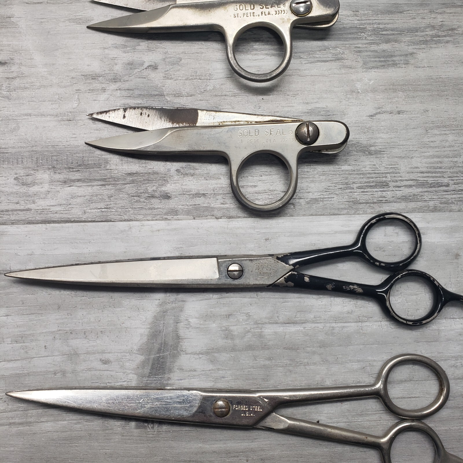 Vintage Sewing Scissors Lot (12) Wiss Gold Seal Compton and More USA