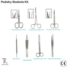Chirurgie Précelle, Hemostat Kelly, Ciseaux Iris Nail File Podiatry Students Kit