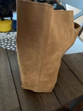 $149 Mark and Graham Brown Suede Leather Boho Bag Monogramed!!!