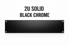 Custom Black Chrome 2U Rack Panel Solid Steel Cover for 19 Mount Gear