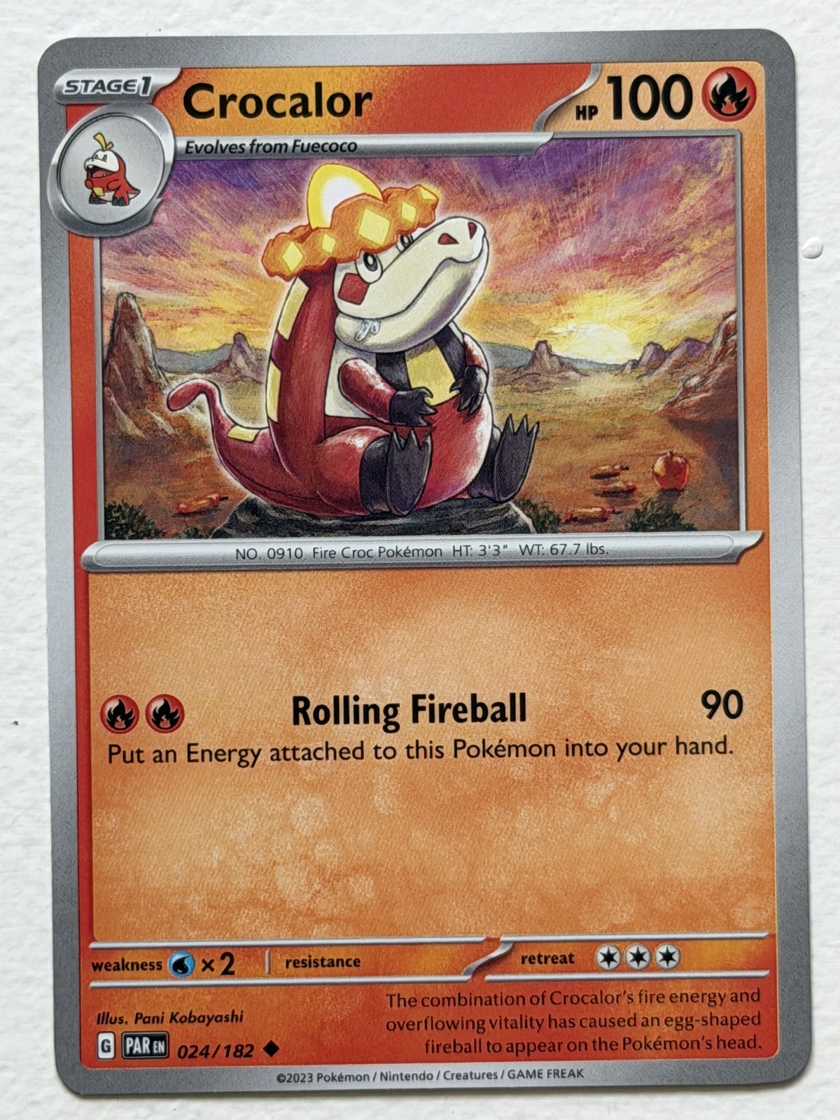 Crocalor 24/182 Paradox Rift Uncommon Near Mint Pokemon