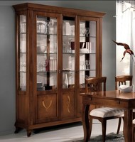 Vitrine Wohnzimmer MöBel Anrichte Massive Holz Vitrinen Glas Schrank Echtholz