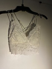 Victoria Secret Pink Black Lace Bralette Halter Size Small