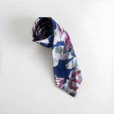 Pierre Cardin Blue Tan & Wine Butterfly 100% Silk Men’s Neck Tie Made In USA