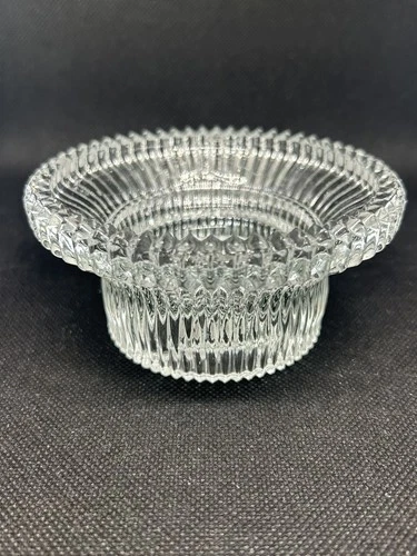 Vintage Clear Candle Holder May Work As Fairy Lamp Base- Fenton  & Ribbed Glass
