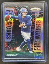 2025 Panini Prizm Jaxson Dart Fireworks RC Silver Rookie #6 Giants