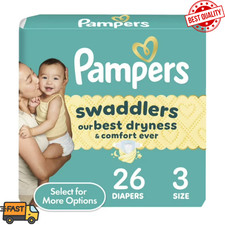 Pampers Swaddlers Diapers Size 3   26 Count  Soft Baby Diapers with Wetness