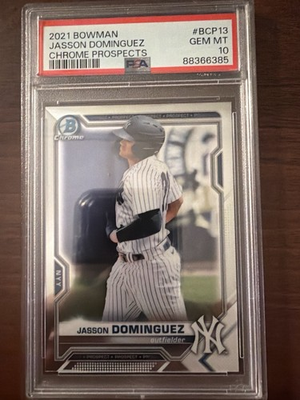 #ad #ad 2021 Bowman Chrome Jasson Dominguez PSA 10 GEM MINT Yankees Prospect BCP 13 $49.00