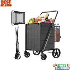 NEW Folding Shopping Cart 360lb Capacity Collapsible Grocery Cart Waterproof