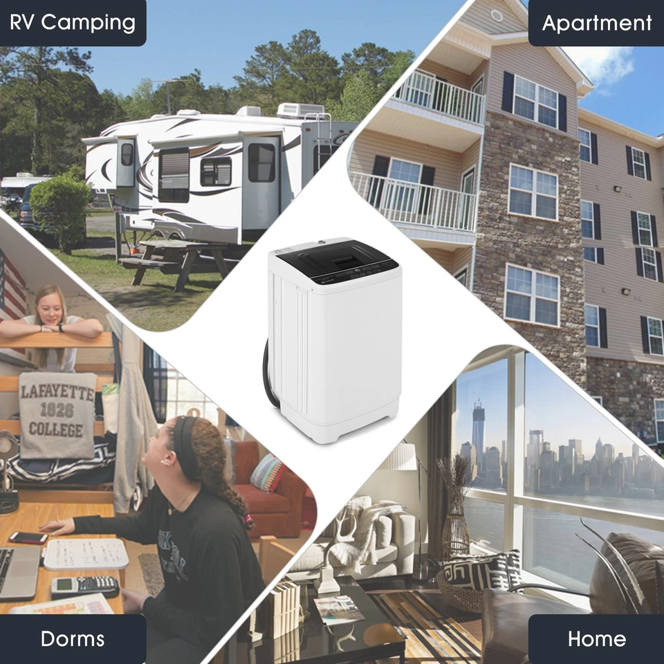 Automatic Portable Washing Machine Mini Washer/Spin Dryer Baby Laundry 3.5kg  - Image 3 of 4