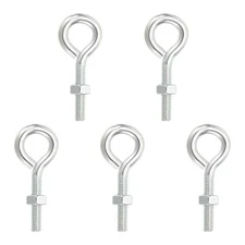 5Pcs M6x30mm Shoulder Swing Lifting Eye Bolts Threaded Screw Eyebolt