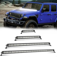 12-40in Led Light Bar Single Row Light Bar Spot Flood For 18-22 Jeep Wrangler Jl