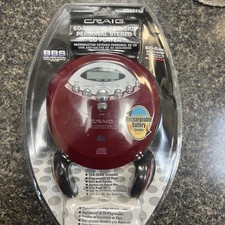 Craig CD2865R Portable Compact Disc Player with Headset Red New NOS from 2004