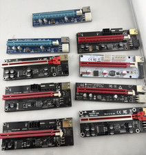 9 - PCI-E Riser Card Lot GPU Mining PCIe x1 to x16 USB Powered Risers Mixed Lot